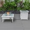 Leisuremod Walbrooke Patio Square Fire Pit and Tank Holder with Slats Design, White WWS-27-20-GL - alternate 3