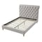 Homeroots Gray Solid Wood Twin Tufted Upholstered Linen Bed with Nailhead Trim 544887 - alternate 2