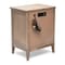 Homeroots 28" Brown And Green Solid Wood Square Distressed Carved Geometric Two Drawer Nightstand w/ USB Port 571347 - alternate 3