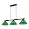 Z-Lite Bronte 3 Light Billiard, Matte Black and Rubbed Brass, Green 1955-3MB-RB-ARG - alternate 1