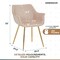 Leisuremod Markley Modern Leather Dining Arm Chair With Gold Legs in Taupe, 4PK ECG26TP4 - alternate 2