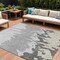 Homeroots 10' X 14' Gray And Silver Abstract Washable Indoor Outdoor Area Rug 613631 - alternate 1