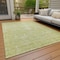 Homeroots 3' X 5' Artichoke Green And Ivory Damask Washable Indoor Outdoor Area Rug 603347 - alternate 3