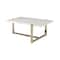 Homeroots 43" White and Gold Faux Marble And Iron Frame Coffee Table 319022 - alternate 3