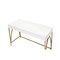 Homeroots 50" White and Gold Writing Desk With Two Drawers 491422 - alternate 2