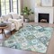 Homeroots 5' X 8' Teal Blue Beige And Ivory Southwestern Washable Indoor Outdoor Area Rug 632282 - alternate 2