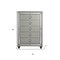 Homeroots 33" Silver Solid Wood Mirrored Five Drawer 383980 - alternate 2