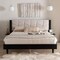 Baxton Studio Adriano Transitional Beige Fabric and Black Wood Queen Size Bed with Built-In Side Tables 248-13547-ZORO - alternate 2