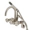 Kingston Brass 7-Inch Adjustable Wall Mount Clawfoot Tub Faucet w/ Knurled Handle and Hand Shower, Brushed Nickel AE8158RKX - alternate 1