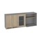 Homeroots 24in Gray and Natural Wood Wall Mounted Kitchen Cabinet With Three Doors 491987 - alternate 3
