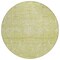 Homeroots 8' Artichoke Green And Ivory Round Damask Washable Indoor Outdoor Area Rug 603349 - alternate 2