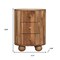 Homeroots 23" Brown Solid Wood Round Three Drawer Nightstand 651517 - alternate 2