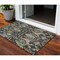 Homeroots 3' X 5' Black Green And Brown Floral Washable Indoor Outdoor Area Rug 605271 - alternate 1