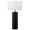 Homeroots 30" Black Metal Table Lamp With White Drum Shade 524478 - alternate 1