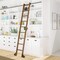 Quiet Glide 8.92 ft. Walnut Sunburst Wheel Bronze Rolling Hook Removable Ladder, 12 ft. Rail QG.510-9WA-12-H.07 - alternate 1