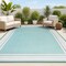 Jonathan Y James Modern Border Stripe Aqua/Beige 3 ft. x 5 ft. Indoor/Outdoor Area Rug SMB201B-3 - alternate 1