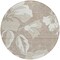 Homeroots 8' Taupe Beige And Ivory Round Floral Washable Indoor Outdoor Area Rug 589580 - alternate 2