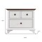 Homeroots 28" White And Walnut Brown Wood Two Drawer Nightstand 653107 - alternate 2