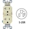 Leviton 20A Ivory Tamper Resistant Residential Grade 5-20R Duplex Outlet R61-T5820-0IS - alternate 1