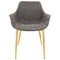 Leisuremod Markley Modern Leather Dining Arm Chair with Gold Metal Legs, Grey, 2PK ECG26GR2 - alternate 2