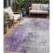 Homeroots 5' X 8' Purple Eggplant And Ivory Abstract Washable Indoor Outdoor Area Rug 616839 - alternate 1