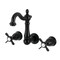 Kingston Brass Double-Handle Wall Mount Bathroom Faucet, Matte Black KS1220BEX - alternate 1