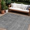 Homeroots 9' X 12' Gray And Charcoal Floral Washable Indoor Outdoor Area Rug 605727 - alternate 1
