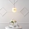 Jonathan Y Porter 8" Modern Minimalist Globe LED Pendant Light, Gold Painting/White JYL1605B - alternate 2