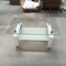 Homeroots 39" Clear and White Glass and Steel Coffee Table With Shelf 635699 - alternate 2