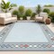 Jonathan Y Sebastian High-Low Modern Diamond Border Blue/Ivory 3 ft. x 5 ft. Indoor/Outdoor Area Rug HWC102D-3 - alternate 1
