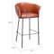Homeroots 30" Brown And Black Faux Leather And Steel Bar Height Bar Chair 555656 - alternate 2