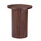 Homeroots 22" Brown Wood Round Pedestal End Table 642847 - alternate 1