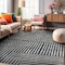 World Rug Gallery Distressed Bohemian Stripes Washable Non Slip Area Rug 5 ft x 7 ft Anthracite WR76ANTHRACITE5X7 - alternate 1