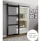 Sartodoors Sturdy Barn Door Frosted Glass, Lucia 2555 Matte Black, 6.6FT Rail Hangers Heavy Hardware Set, So LUCIA2555BD-B-BLK-28 - alternate 2