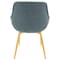 Leisuremod Markley Modern Leather Dining Arm Chair with Gold Metal Legs, Peacock Blue ECG26BU - alternate 2