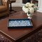 Homeroots 16" Blue And White Geometric Star And Trees Serving Tray With Handles 634487 - alternate 4