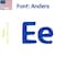 Aacc Self-Adhesive Vinyl Letter: E, Scale: 6 cm. Color: Blue Font: Anders by AACC-Anders-UE-Blue-M6x1 - alternate 1