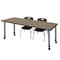 Regency Kee Mobile Adjustable Classroom Table W/ 2 Andy Mobile Chairs, 66 in W, 30 in L, Noble Oak MT6630NOAPCGY45BK - alternate 1