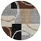 Homeroots 8' Pewter Gray And Black Round Geometric Washable Indoor Outdoor Area Rug 612589 - alternate 2