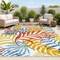 Jonathan Y Tropics Palm Leaves Cream/Orange 4 ft. x 6 ft. Indoor/Outdoor Area Rug AMC100B-4 - alternate 1