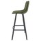 Leisuremod Elland Modern Upholstered Leather Bar Stool with Iron Legs and Footrest, Olive Green, 2PK ES29G2 - alternate 3
