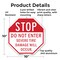Signmission Stop Do Not Enter Severe Tire Damag, 10 Inch X 10 Inch, Aluminum Metal Signs OC-A-10-238 - alternate 2