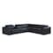 Homeroots Black Italian Leather Power Reclining U Shaped Six Piece Corner Sectional With Console 476588 - alternate 2