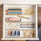 Martha Stewart Kerry 8 Pack Plastic Stackable Office Desk Drawer Organizers with Gold Trim, 9 x 3 BE-PB9050-G-8-CLRGLD-MS - alternate 2
