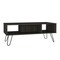 Homeroots 40" Espresso And Black Wood And Metal Coffee Table With Shelf 535057 - alternate 2
