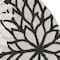 Homeroots 4' Black And White Round Floral Indoor Outdoor Area Rug 546636 - alternate 3