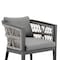 Armen Living Zella Outdoor Patio Dining Chair in Aluminum with Light Gray Rope and Earl Gray Cushions - Set of 2 LCZESIGRY - alternate 3