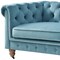Homeroots 92" Teal Blue Velvet Chesterfield Wood Sofa 543986 - alternate 2