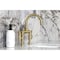 Kingston Brass Bridge Bathroom Faucet with Brass Pop-Up, Brushed Brass KS2177TKL - alternate 2
