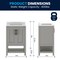 Flash Furniture Vega 24in. Vanity w/Sink, Soft Close Doors & Open Shelf, Carrara Marble, Black Hardware, Gray/White FS-VEGA24-GY-HDBLK-GG - alternate 2